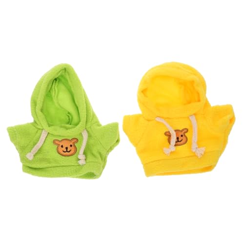 Abaodam Puppen Kleidung Üsch Bär Outfit Zubehör Ersetzbare Hoodie Kleidung Für Bärenpuppen Grüne Und Gelbe Sweatshirts Ideale DIY Bärenaccessoires Für Kreative Spielideen Teddybär von Abaodam