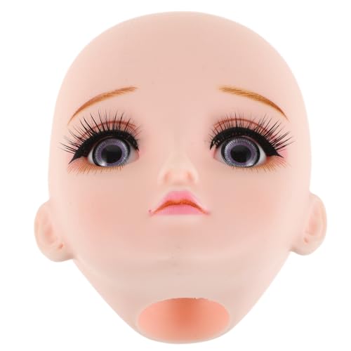 Abaodam Puppenkopfzubehör Puppenteil Dekorativer Puppenkopf Puppenbaumaterial Puppenkopf Selber Machen Puppenzubehör Selber Machen Üben Sie Make-up-puppenkopf Rosa Plastik von Abaodam