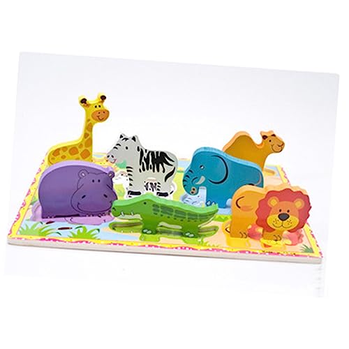 Abaodam Puzzle Mit Tieren Für Kleinkinder Pädagogisches Und Sensorisches Lernspielzeug Für Vorschulkinder Chunky Puzzle Für Den Zoo Mit Holzfiguren Tiermotive Für Ab 2 Jahren von Abaodam