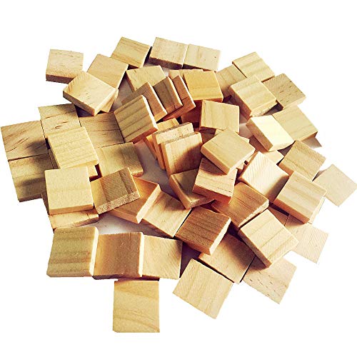 Abbaoww 100Pcs Wood Blank Scrabble Tiles for Craft Decoration Altered Art and Laser Engraving Carving von Abbaoww