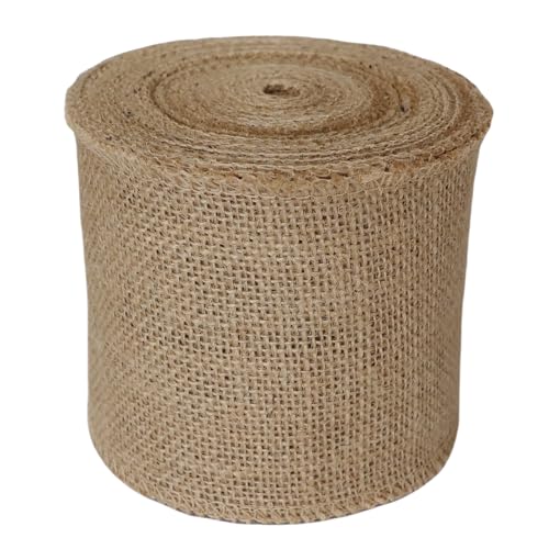 Abbaoww Natürliche Jute-Stoffrolle, 10 cm, Juteband für Geschenkverpackungen, Schleifen, Kränze, Blumenstrauß, Bastelprojekte, Hochzeitsdekoration, Heimdekoration, 10 cm von Abbaoww