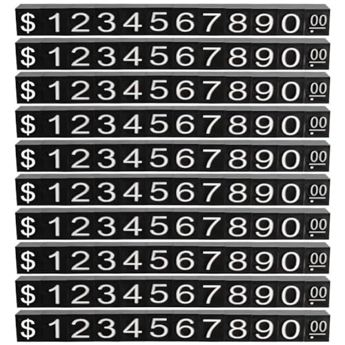 10 Sets Preisanzeige-würfel, Verstellbare Preisschilder, Schmuck-preisanzeige, Preisschilder, Dollar-preisblock-set Zahl Und Buchstaben von Abbdbd