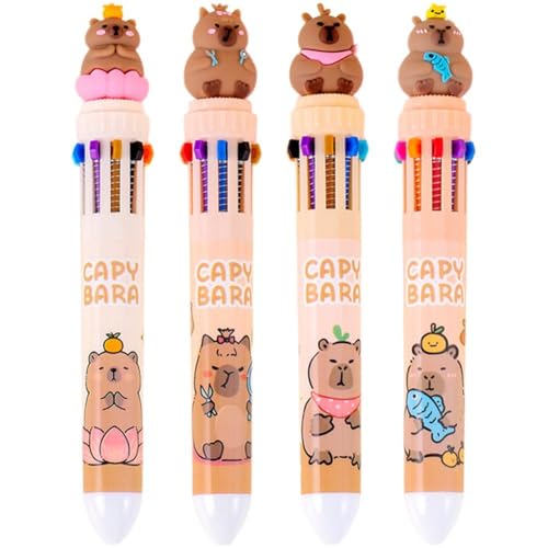 Abbdbd 10 Farben Kugelschreiber Capybara Bunte Tinte Gelschreiber Silikon Kawaii Stifte Schule Bürobedarf Schreibwaren 0,5 Mm von Abbdbd