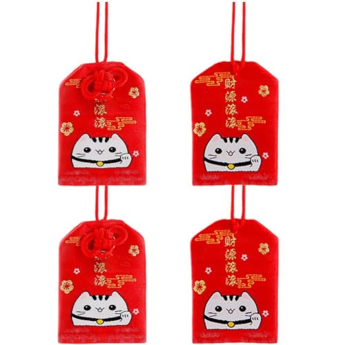 Abbdbd 4 Stück Japanische Omamori-amulette, Segen, Glücksbeutel Zum Aufhängen, Anhänger, Glücksbeutelbeutel Für Segen, Gesundheit, Glück, Reichtum, Erfolg von Abbdbd