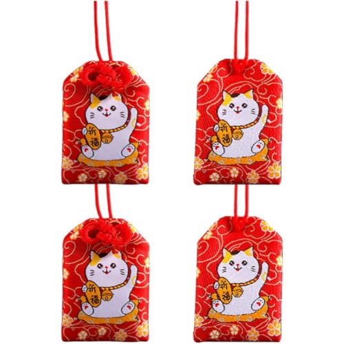 Abbdbd 4 Stück Japanische Omamori-amulette, Segen, Glücksbeutel Zum Aufhängen, Anhänger, Glücksbeutelbeutel Für Segen, Gesundheit, Glück, Reichtum, Erfolg von Abbdbd