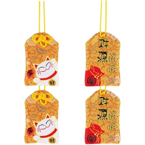 Abbdbd 4 Stück Japanische Omamori-amulette, Segen, Glücksbeutel Zum Aufhängen, Anhänger, Glücksbeutelbeutel Für Segen, Gesundheit, Glück, Reichtum, Erfolg von Abbdbd