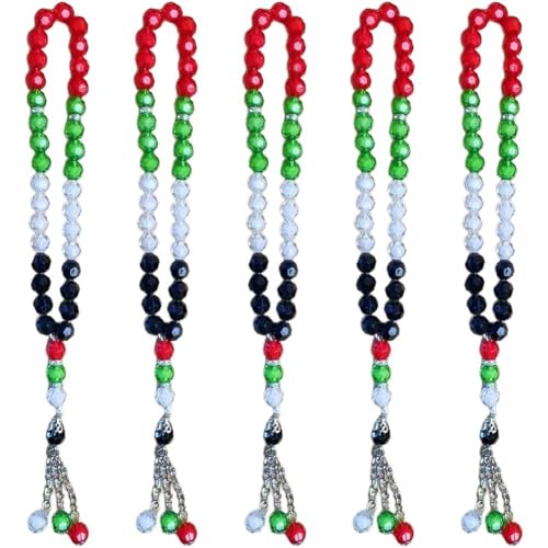 Abbdbd Buntes 33 Tasbih-gebetsperlen-Armband, Muslimische Kristallperlen, Vereinigte Arabische Emirate, Kuwait, Syrien, Handheld-Charm-schmuck von Abbdbd