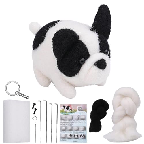 Abbdbd Hund Wolle Filz Material Paket Süße Tier Nadelfilz Kit Unvollendete Diy Handgemachte Wollfilz Prozess Kit von Abbdbd