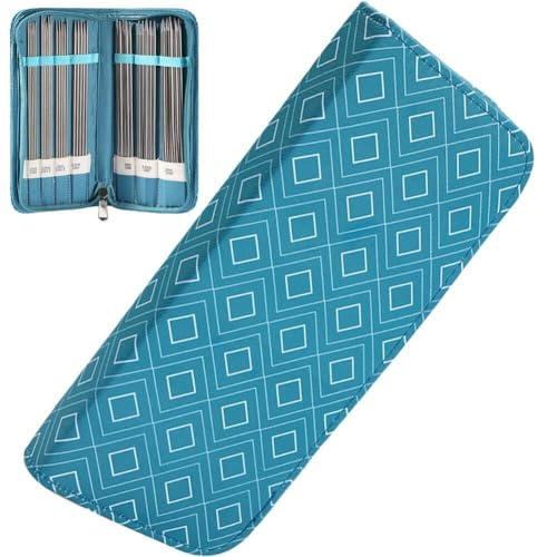 Abbdbd Leere Stricknadel-Aufbewahrungstasche, Häkelnadel-etui, Organizer, Blau, Tragbare Kit-aufbewahrungstaschen, Tasche Für Nähwerkzeug von Abbdbd