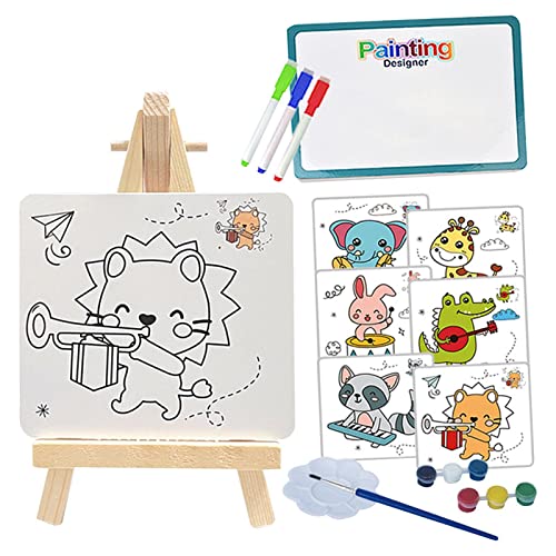 4 Pcs Kinder Zeichenset - DIY Kinder Kunst Set für Mädchen - 19pcs Zeichnen Und Malen Für Kinder Mit Zeichentisch Pinsel, Staffelei Palette, Stift Farbe Muster Karte Für Mehr als 4 Jahre Abbto von Abbto