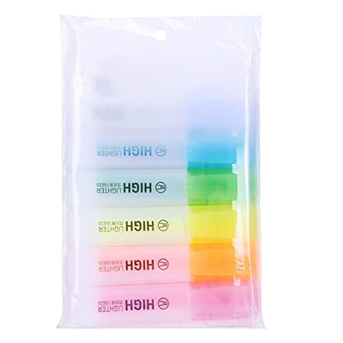 5 Pastell-Textmarker | Set mit 6 Textmarkern in verschiedenen Farben, Marker-Stifte mit Keilspitze zum Hervorheben von Planer-Notizen, Büro-Schulbedarf Abbto von Abbto