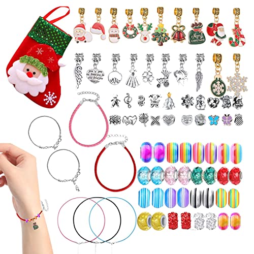 5 Pcs Schmuck Adventskalender,Netter Countdown Kalender für Armbänder | Strumpforganizer Countdown Kalender Weihnachten DIY Schmuck Bettelarmband Herstellung Kit Überraschendes Geschenk Abbto von Abbto