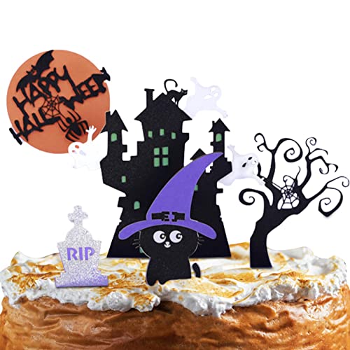 Abbto 2 Stück Kuchendekorationen für Halloween, Geburtstag, Cupcake-Picks, Ghost Dekoration für Kindergeburtstage von Abbto