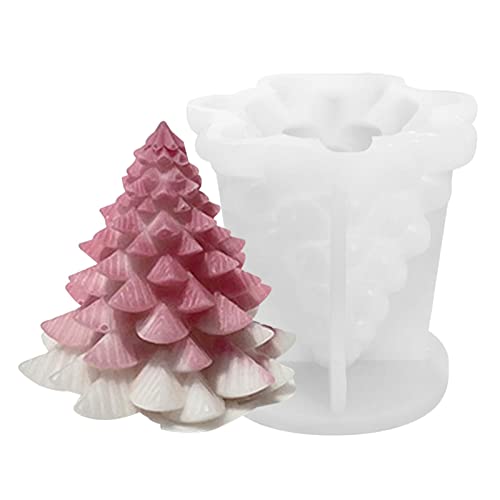 Abbto 5 Stück Weihnachts-Silikonformen, 3D-Kerzenformen für Weihnachtsbaum aus Silikon | Silikonformen in Form eines Tannenbaums, Muschel für Epoxidharz, Seife, Aromatherapie DIY von Abbto