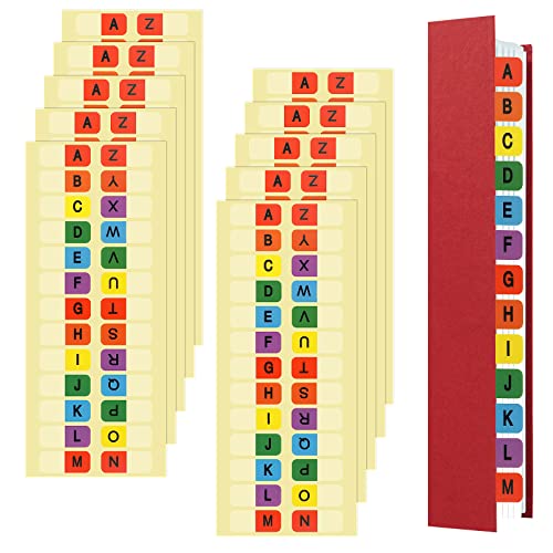 260 Stück Index Tabs Selbstklebende Register A-Z Alphabetische Registerregister, Transparente Register Tabs Aufkleber für Ordner Notebook Datei von Abeillo