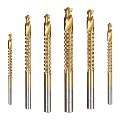 6 Stück Holzspiralbohrer Set, 3-8mm HSS-Bohrer holzbohrer lang Metallbohrer Stahlbohrer Schlangenbohrer Multi-Größe Holzbohrer Set für Holz,Hartholz,DIY Holzbearbeitung,Schnitzen und Bohren von Abeillo