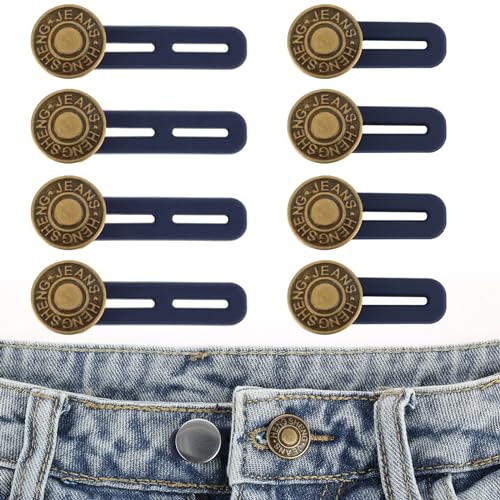 8 Stück Hosenbunderweiterung Knopf,2 Größen Hosenknopf Verlängerung,Unisex Knopfverlängerung für Hosen,Hosen Expander Button,Taillenverlängerung für Jeans Hosen Schwangerschaft von Abeillo