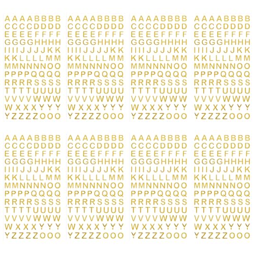 Abeillo 8 Blatt Buchstaben Aufkleber, Glitzer Alphabet Buchstabe Aufkleber, A - Z Gold Buchstabenaufkleber Alphabet, Buchstaben Sticker für Geschenk, Kunsthandwerk, Sammelalben, Grußkarten, Mailbox von Abeillo