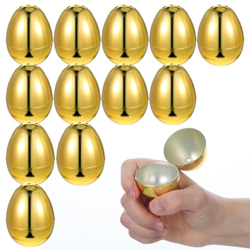 Abeillo Goldene Ostereier, befüllbare Ostereier, leere Ostereiersuche, Spiele, Partyzubehör, Korbfüller, Basteln für Ostern, Party, Firmenaktivitäten, 12 Stück von Abeillo