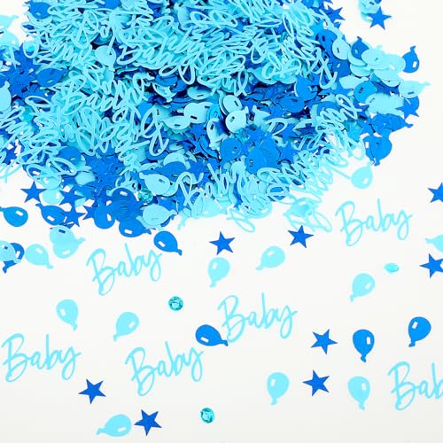 Babyparty-Dekorationen – Blaues Babyparty-Konfetti, Geburtstagsparty, Tischdekoration, Konfetti für Babyparty, Geschlechtsoffenbarung, Partyzubehör (blau) von Abeillo