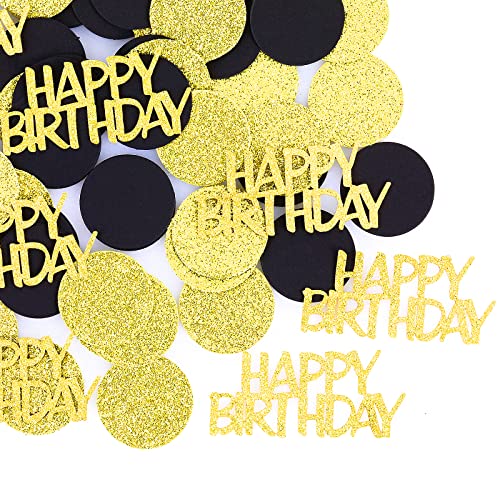 Glitzerndes Goldkonfetti "Happy Birthday" für Tische von Abeillo