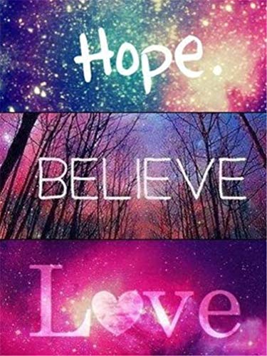 Abillyn Stickerei-Set, Sternenhimmel, Hope Believe Love, gestempelt mit gedrucktem Muster, Starter-Set (Sternenhimmel) von Abillyn