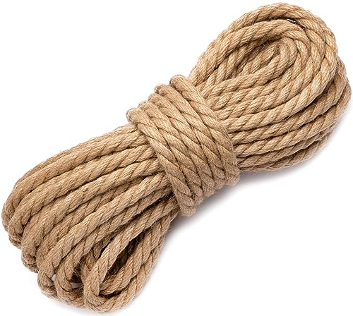 Abio Juteseil 10mm 30m 100% Natur Deko Seil Kordel Jute Hanfseil Naturfasern Juteschnur Tau Garten Seil Jutekordel Tauwerk Outdoorseil Gartenseil dekoratives Element Juteseil 10mm 30m von Abio