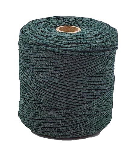 Abio Makramee Garn Grün 2mm 300m Baumwollgarn Macrame Cord Kordel Garn für Makramee Schnur Makrameegarn Baumwollschnur Baumwollkordel Baumwolle Grün 2mm 300m von Abio