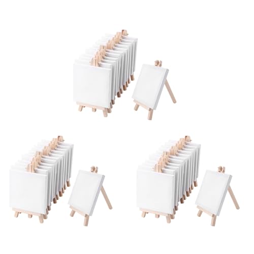 Abledance 4 X 4 Mini Lein Wand und 8 X 16 cm Mini Staffelei Set Malerei und Malerei Schule Student Kunst Bedarf, 36 Packungen von Abledance