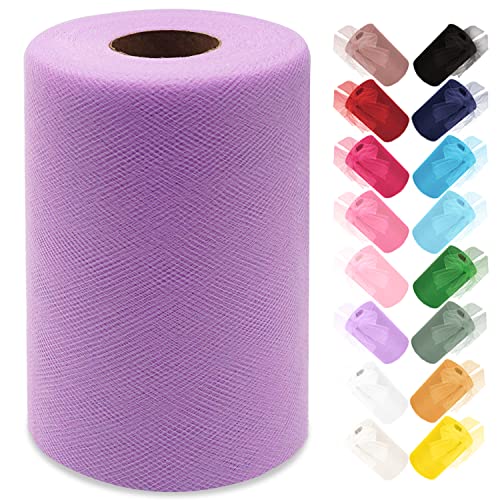 Lavendel-Tüll-Rolle, 15 cm x 91 m, Tüll für Tutu, Kleid, Pompons, Türschleifen, Geschenkverpackung, Babyparty, Hochzeitsdekoration von Ableme Deco