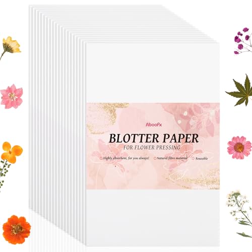 Aboofx 100 Blatt Löschpapier für Blumenpresse, 20,3 x 26,2 cm, hochsaugfähiges und wiederverwendbares Löschpapier für Blumenpresse, Blumenpresspapierbögen von Aboofx