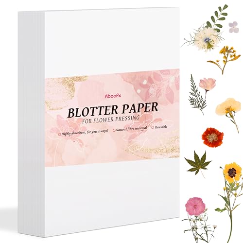 Aboofx 42 Blatt Löschpapier für Blumenpresse, 20,3 x 29,2 cm, hochsaugfähiges und wiederverwendbares Löschpapier für Blumenpresse, Blumenpresspapierbögen von Aboofx