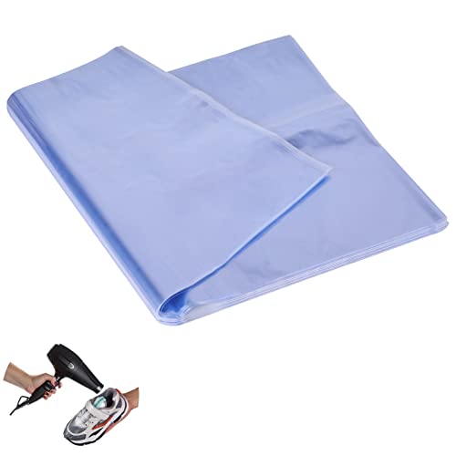 Acboor Schrumpffolie, 100 Stück 28 * 45cm Schrumpffolie Set Schrumpffolienbeutel Transparent Shrink Wrap Film Schrumpfbeutel für Schuhe Verpackung Geschenke Korb und Selbstgemachte von TTAMG