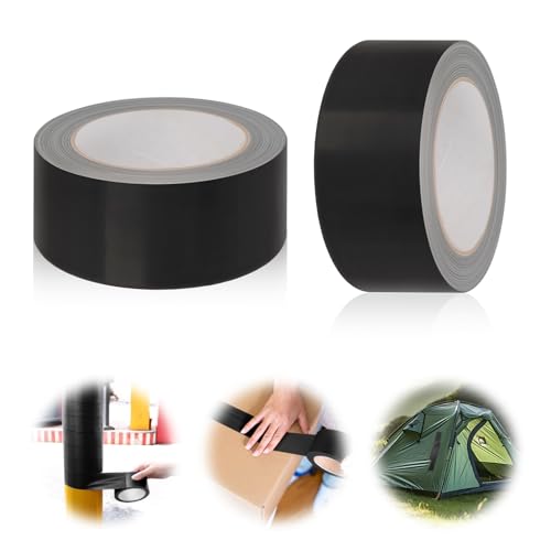 Acentor 2 Rollen Panzerband, Duct Tape, Panzerband Extra Stark Wasserfest, Universelles Panzertape, Klebeband Stark für Innen & Außen Gewebeverstärktes Reparaturband, Gaffa Tape Schwarz 5cm x 30m von Acentor