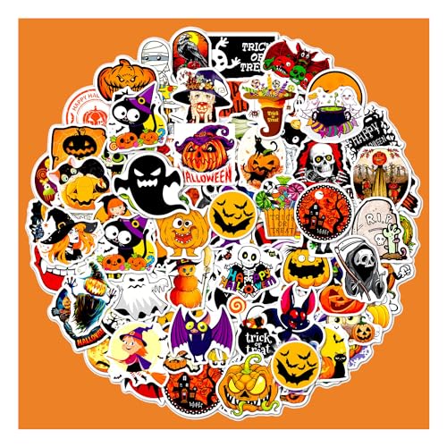 Acevegue 100 Stück Halloween Aufkleber Deko, Kinder Sticker Deko Set für Auto Laptop Fahrrad Motorrad Skateboard, Halloween Party Dekoration Zum Erwachsener Kinder von Acevegue