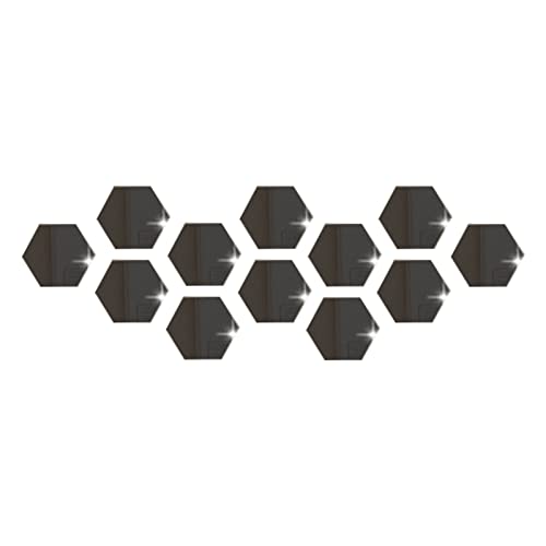 Deko Kinderzimmer Mädchen Hexagon Acryl Spiegel DIY Wandaufkleber 3D Stereo Home Decor mit Klebstoff Wand Deko Badezimmer Bilder Wandsticker Wohnzimmer (Black, One Size) von Achimlt