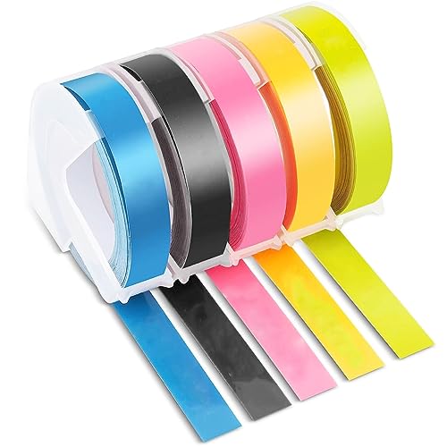 Acmerota S0898130 Prägeband als Ersatz für Dymo Omega Etikettenband Mehrfarbig 9mm x 3m, selbstklebendes 3D-Etikett für Dymo S0717930 Omega Prägeetikettendrucker LT-QX50 LT-XR LT-QR LT-XM Motex von Acmerota