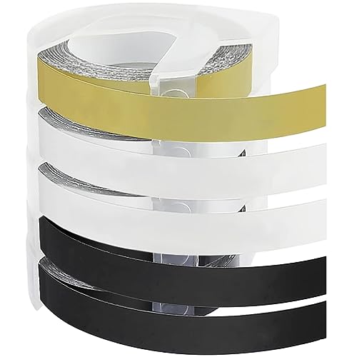 Acmerota S0898130 Prägeband als Ersatz für Dymo Omega Junior Etikettenband 9 mm x 3 m, selbstklebendes 3D-Etikett für Dymo S0717930 S0717900 Omega junior Prägeetikettendrucker Motex E-101 E-303 von Acmerota