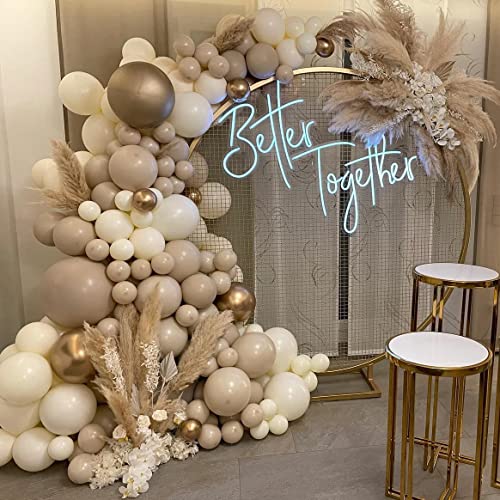 Ballon Girlande Beige, Ballongirlande Luftballon Girlande mit Braun Doppelballons, weißer Sand Luftballon Girlande, Luftballons Beige für Mädchen Frauen Baby Hochzeit Verlobung Deko Geburtstagsdeko von AcnA