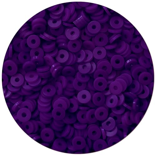 Heishi-Polymer-Abstandshalter für Schmuck, Ohrringe, Basteln, 6 mm, Violett, 2000 Stück von Acofect