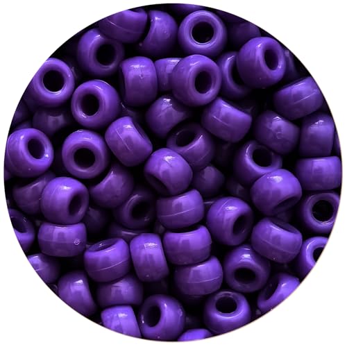 Acryl-Kandi-Perlen für Freundschaftsarmbänder, Schmuckherstellung, Haarflechten, Basteln, 6 x 9 mm, Violett, 1000 Stück von Acofect