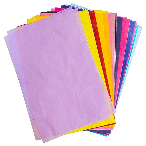 66 Blatt Seidenpapier Transparentpapier Transparentpapier Bunt Tissue Paper Glanzpapier Halbtransparentes Seidenpapier,für Geschenktüten,zum Basteln,Geburtstag,Party,Festivalund Verpacken von Acooruiteng