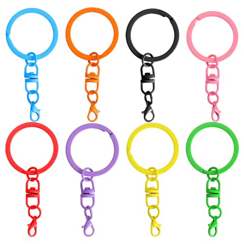 8 Stück Schlüsselringe 30mm Schlüsselring Dauerhaft Schlüsselanhänger Ringe Schlüsselanhänger Basteln Schlüsselring mit Kette Key Ring für Schlüssel,Ornamente und DIY-Kunst von Acooruiteng