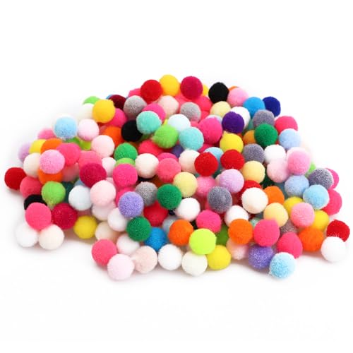 Acooruiteng Pompons zum Basteln 10mm Bunt Filzkugeln Flauschige Pompons Klein Mini Pompom Filzkugeln Bunt Pom Pom für DIY Creative Crafts Dekorationen 400 Stück von Acooruiteng