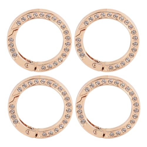 10 Stück Feder-O-Ringe für Rucksäcke - Zinklegierung Runde Karabinerhaken mit Schnappverschluss für Mode-Accessoires (GOLD) von Acouto