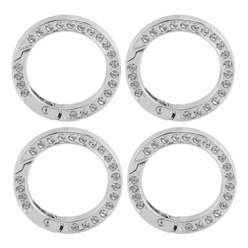 10 Stück Feder-O-Ringe für Rucksäcke - Zinklegierung Runde Karabinerhaken mit Schnappverschluss für Mode-Accessoires (SILVER) von Acouto