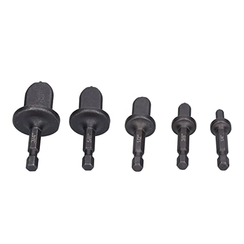 5-teiliges Rohr-Expander-Set, 1/4-Zoll-Sechskantgriff, Kohlenstoffstahl-Rohrstauchbits für Aufbereiter, Rohraufweiter-Set, Sechskantgriff, Rohraufweiter, Aufbereiter, von Acouto