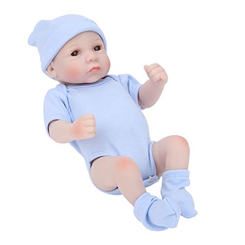 Acouto Silikon-Körpersimulation Babypuppe Lebensechte Babypuppe Spielzeug Mädchen 10 ZollBlue Close Eyes Sind EIN Direkter Ersatz für 2007-2011, der eine Nahtlose Verbindung von Acouto