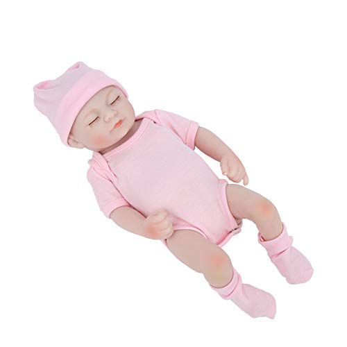 Acouto Silikon-Körpersimulation Babypuppe Lebensechte Babypuppe Spielzeug Mädchen 10 ZollBlue Close Eyes Sind EIN Direkter Ersatz für 2007-2011, der eine Nahtlose Verbindung von Acouto