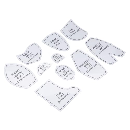 Bärennähte Musterb 10pcs Bär Vorlage Lineal Set DIY -Acryl -Quilt -Werkzeuge Wiederverwendbarer Bärennäht Vorlage Set M 12 -Zoll (101.00) von Acouto